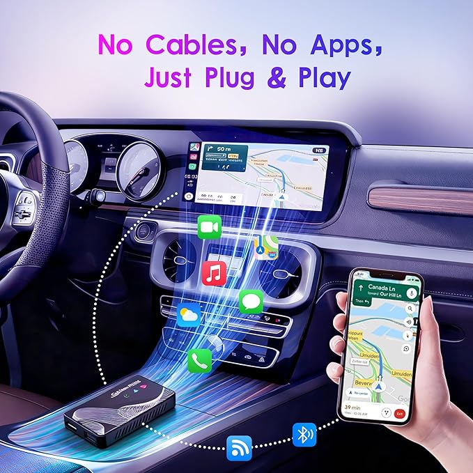 2026 Upgraded 【 3-in-1 】 HDMI Input Car TV & Wireless CarPlay Adapter & Android Auto, Stream TV Stick/i-Phone/Android Phone to Your Vehicle, Plug & Play for Factory Car Stereo 2016+
