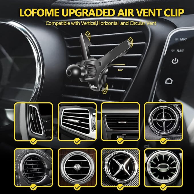 Universal Air Vent Clip for Car Mount,Sturdy Vent Grip for Most Car Phone Holder&Wireless Car Charger-Only Vent Clip for Replace/Upgrad(Compatible with Joint Ball Diameter 0.67 in/17mm)