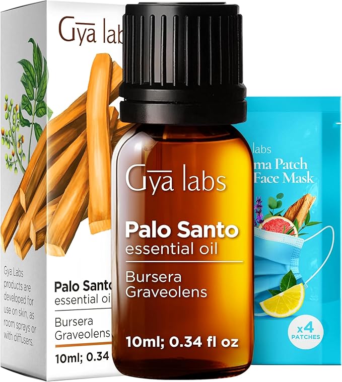 100% Pure Palo Santo Essential Oil - 0.34 Fl Oz - Palo Santo Oil for Hair, Skin, Diffuser, Aromatherapy & DIY Candle Making Scent