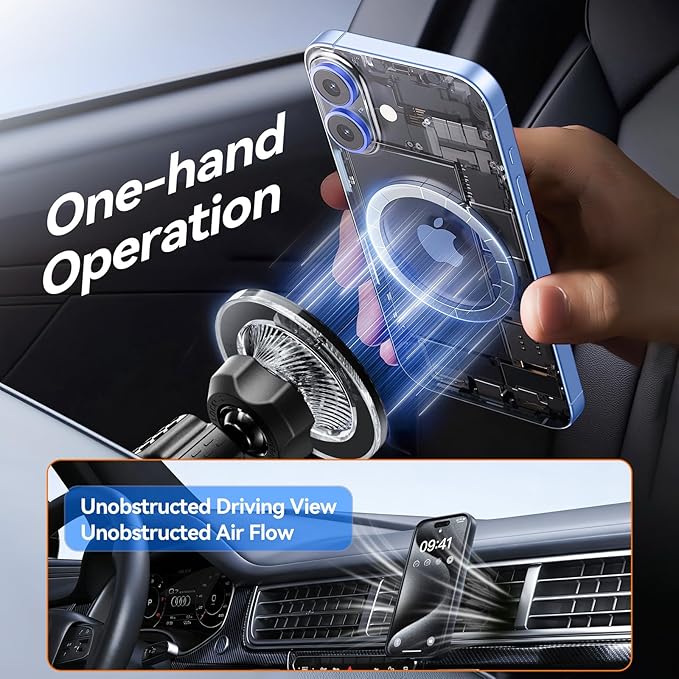 for MagSafe Car Mount,【22 N55 Super Magnets】Magnetic Phone Holder for Car Air Vent, HandsFree Cell Phone Mount Car Accessories for Men Women Compatible with iPhone 17 16 15 14 13 12 Pro Max