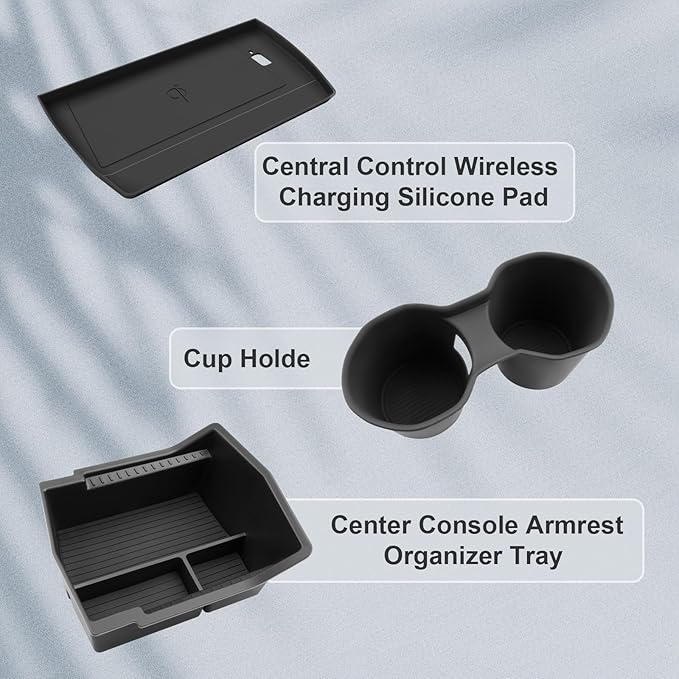 BIBIBO for 2025 Subaru Forester Center Console Organizer 2025 2026 Subaru Forester Console Armrest Tray+Cup Holder +Wireless Charging Mat 2025 Forester Insert Organizer 2025 Forester Accessories
