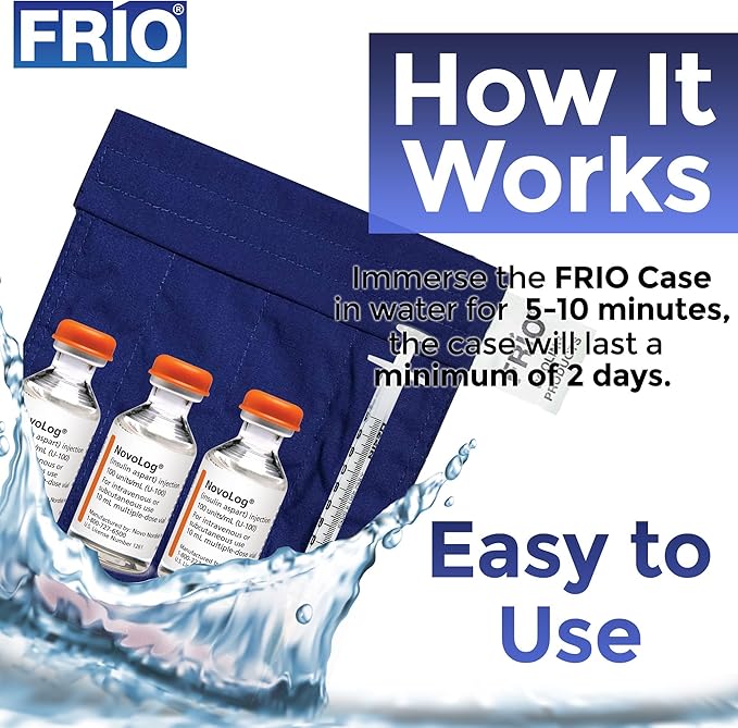 FRIO Cooling Wallet - Insulin Cooler for 45+ Hours of Stress Free On The Go - Blue - Small