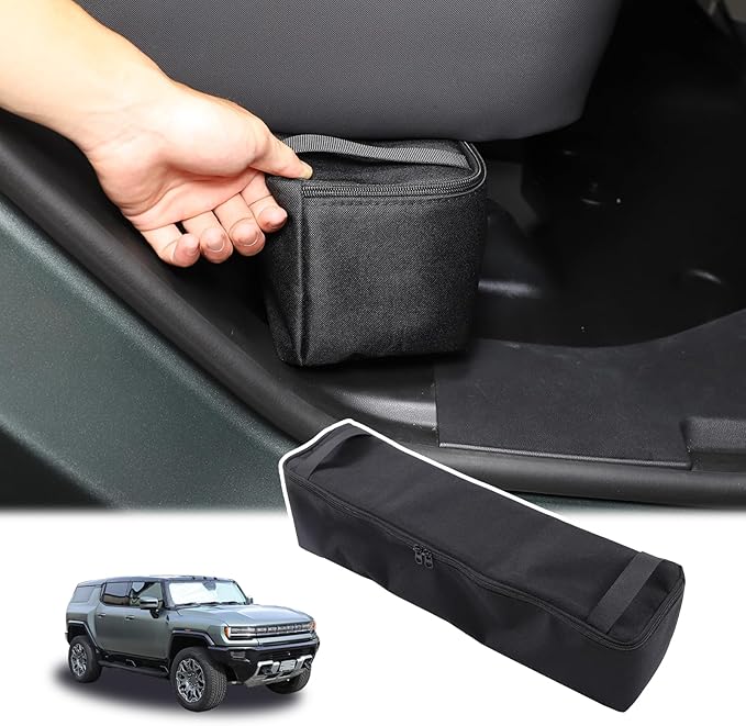 Under Seat Organizer for Hummer EV Accessories Backseat Rear Hidden Under Seat Storage Bags Portable Waterproof Foldable Storage Tool with Handle for Hummer EV SUV Pickup 2024 2025 2026