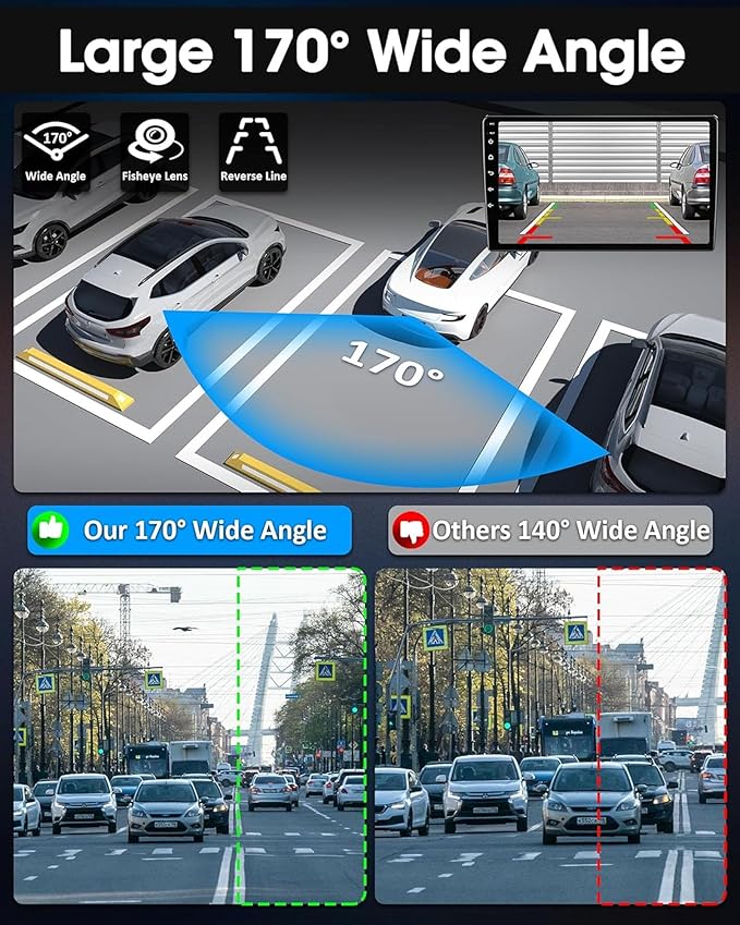 【360°Rotatable】 AHD 1080P Backup Camera for Car Super Night Vision 170° Wide Angle Reverse Camera IP69 Waterproof Back Up Camera for Cars Front Rear View Camera w Parking Assist