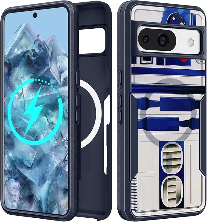 for Google Pixel 8A Case 6.1 Inch - Compatible with MagSafe Women Girls Boys Cute Magnetic Protective Cover Cool Blue Unique Heavy Duty Shockproof Design for Google Pixel 8A Phone Cases