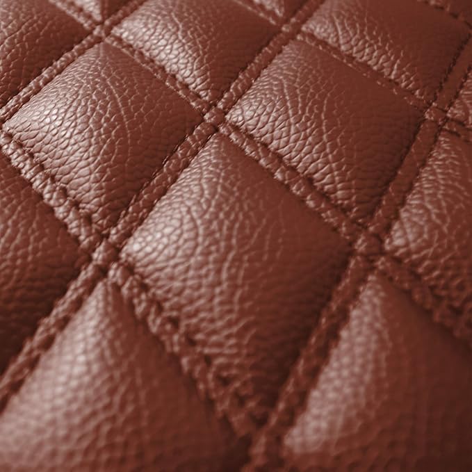 FH Group Floor Mats - Faux Leather Floor Mats for Cars, Universal Fit Automotive Floor Mats, All Purpose Car Floor Mats, PU Leather Protector Mat for Most Sedan, SUV, Truck Floor Mats Brown