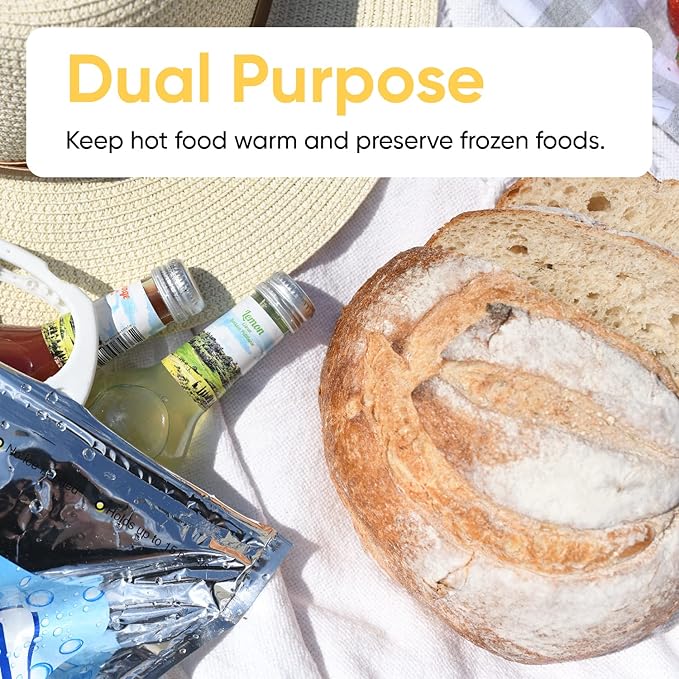 Superio Hot and Cold Insulated Bags for Food Delivery, Grocery Shopping Bags, Food Storage for Hot and Frozen Food for Travel, Disposable Cooler Bag, Reinforced Thermal Lunch Bag (10, 16"x19.25")