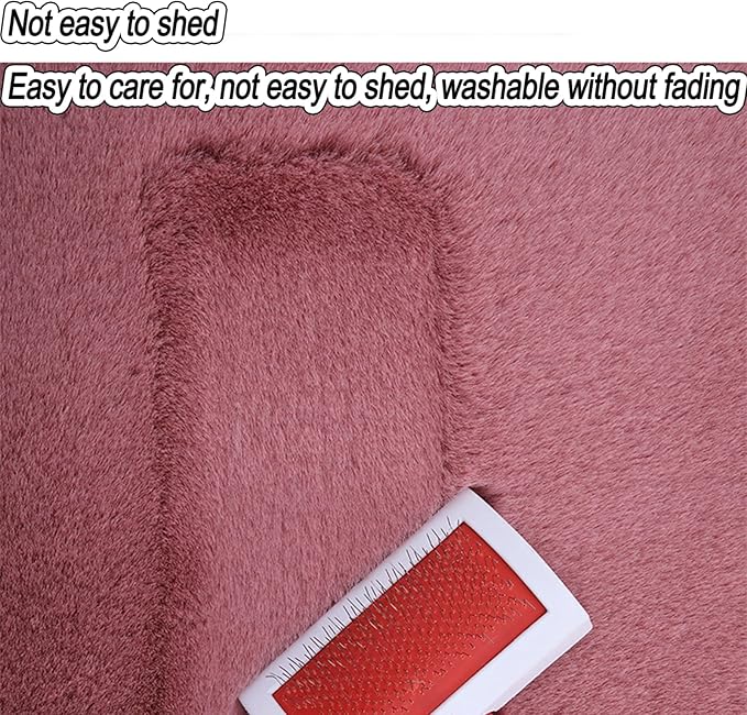Plush Car Seat Cushion, Soft Warm Fuzzy Faux Rabbit Fur Fluffy Plush Auto Seat Cover Vehicle Car Front and Back Seat Protector Pad with Non-Slip Backing Cushion Interior Universal Fit (Khaki,Front*1)