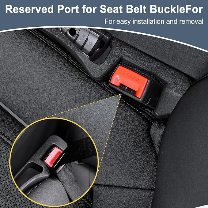 Car seat Gap Filler 2-Piece Multi-Functional Storage Belt with PU Material, seat Side Gap Filler to Prevent Items from Falling, Universal for Cars, SUV, Trucks (Black)