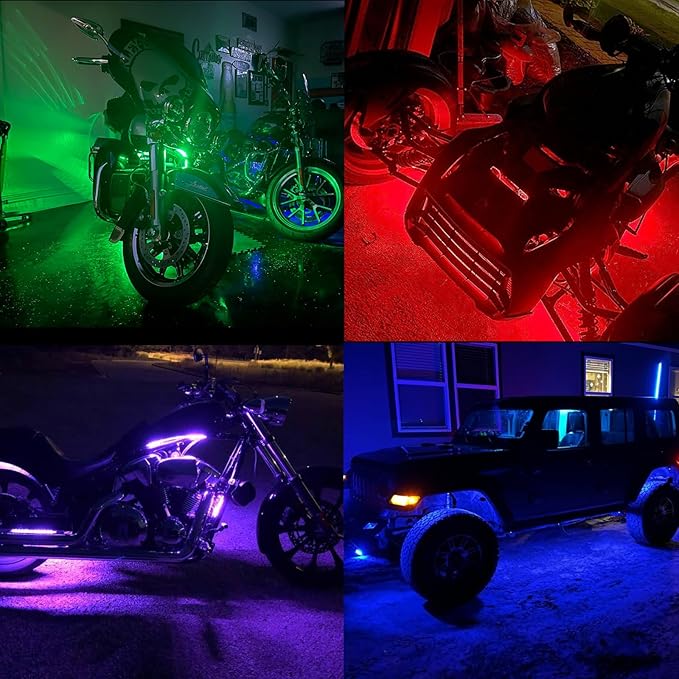 Hovano 4 PCS 60 inch/150cm 4 Pin RGB LED Multi-Color Accent Light Extension Cable Wire Cord Set for LED Motorcycle ATV Car Light Multi-Color Neon Strip Trucks Rock Lights (60 inches Cable)