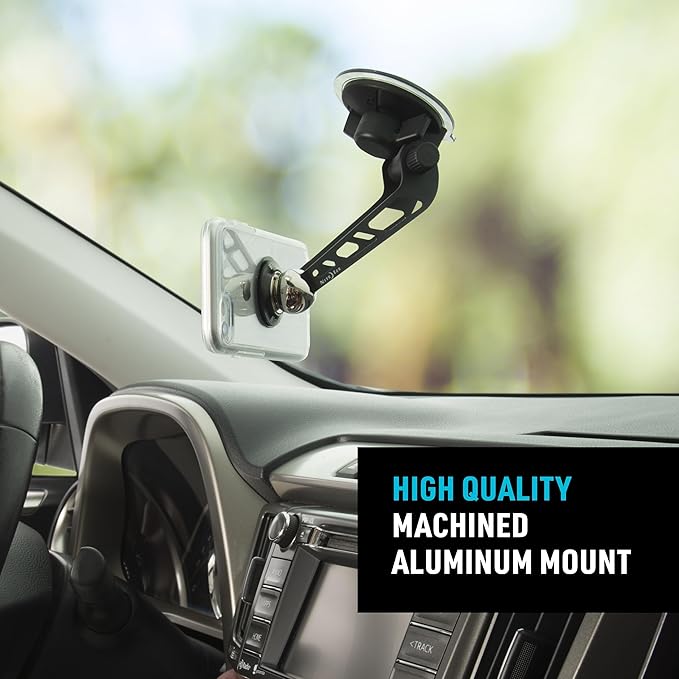 Nite Ize Steelie Windshield Mount - Phone Holder for Car Windshield - Alternative to Car Dashboard & Vent Phone Mounts - Compatible with Steelie Magnetic Mounting System - Black