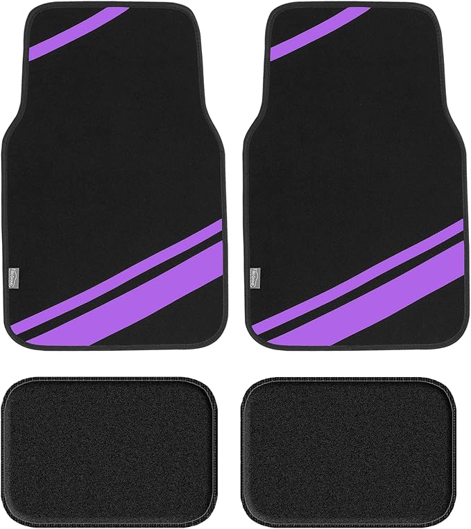 FH Group Car Floor Mats - Carpet Floor Mats for Cars, Universal Fit Automotive Floor Mats, All Purpose Car Floor Mats, Carpet Protector Mat for Most Sedan, SUV, Truck Floor Mats Purple