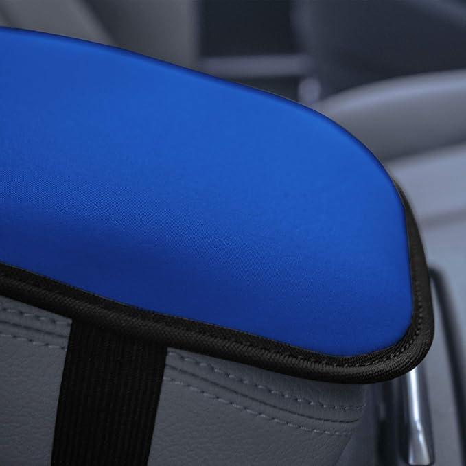 FH Group Neosupreme Blue Flat Pattern Center Console Pad – Water-Resistant Armrest Cover Protector for Cars, SUVs & Trucks