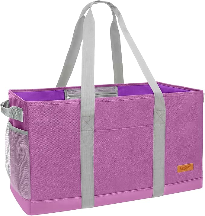 WONDAY Extra Large Utility Tote Bag - Standing Reusable Grocery Bag with Handle