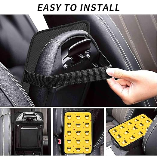 Cute Baby Ducks Car Auto Armrest Cushion Cover Accessories Center Console Seat Box Pad Protector Universal Decoration for Most Vehicle SUV Truck