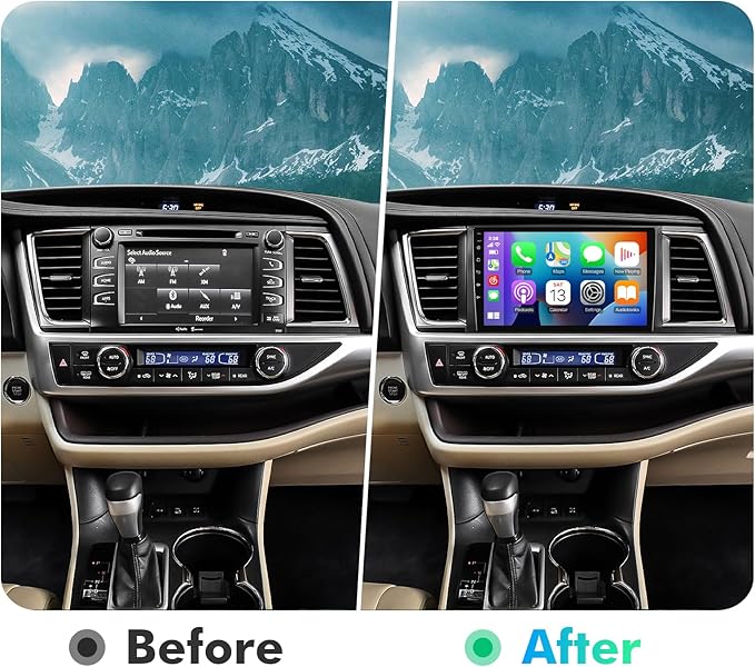 10.1 Inch IPS Touchscreen Android 13 Car Stereo for Toyota Highlander 2014-2019 with Wireless CarPlay & Android Auto 2+32GB Car Radio, Support GPS, WiFi 6, Bluetooth,5.4, FM, Backup Camera, SWC, USB