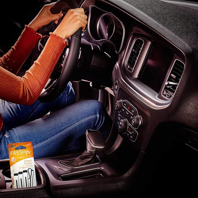 Armor All Fresh FX Car Air Fresheners, Car Odor Eliminator, Set of 4 Vent Sticks, Classic Cotton Scent