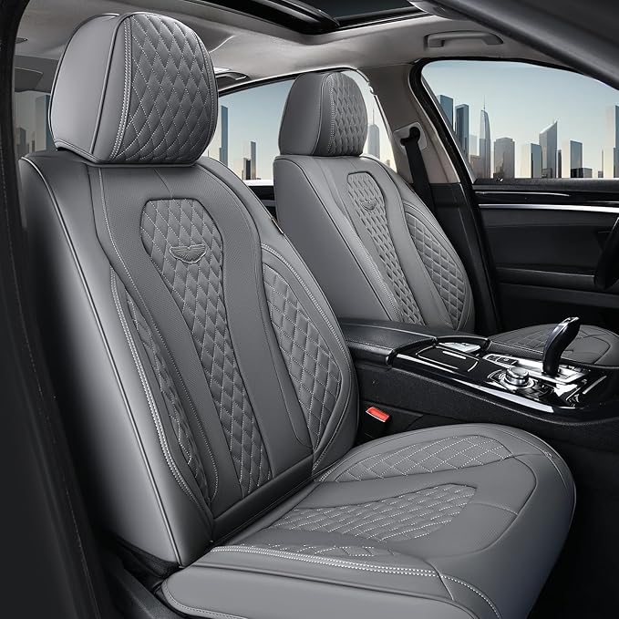 Coverado Car Seat Covers, Gray Seat Covers Full Set, Auto Seat Cover 5 Seats, Car Seat Cushion, Car Seat Covers Front Seats Back Seat Covers, Seat Cover Car Seat Protector Universal Fit Most Cars