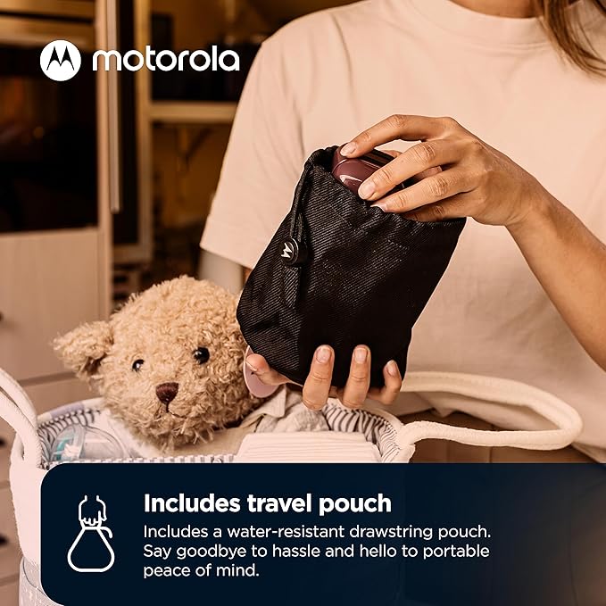 Motorola Nursery PIP12 Baby Monitor Audio Only, Portable and Rechargeable, No WiFi Needed, 1500ft Range HD Sound with Auto Off, Includes Water-Resistant Travel Case