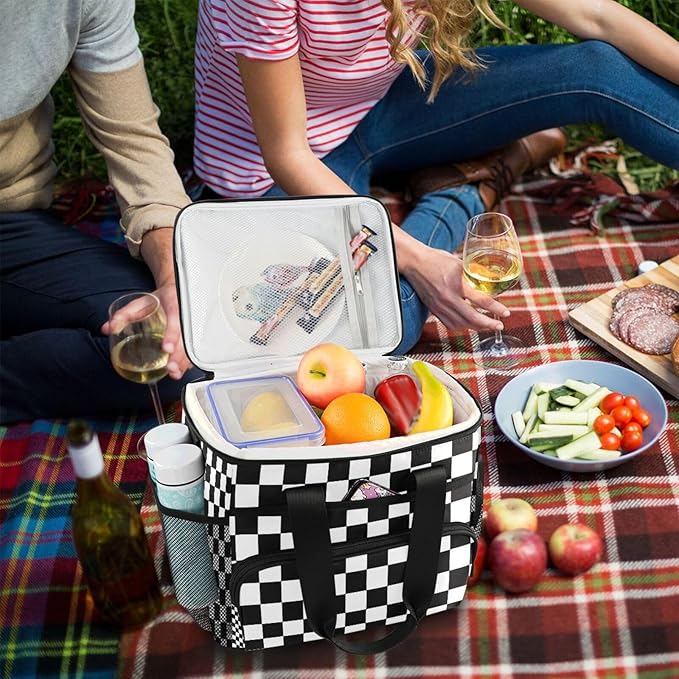 Cooler Bag Insulated Picnic Bag Large Lunch Box Reusable Tote Bag Soft Sided Portable Beach Cooler Grocery Camping