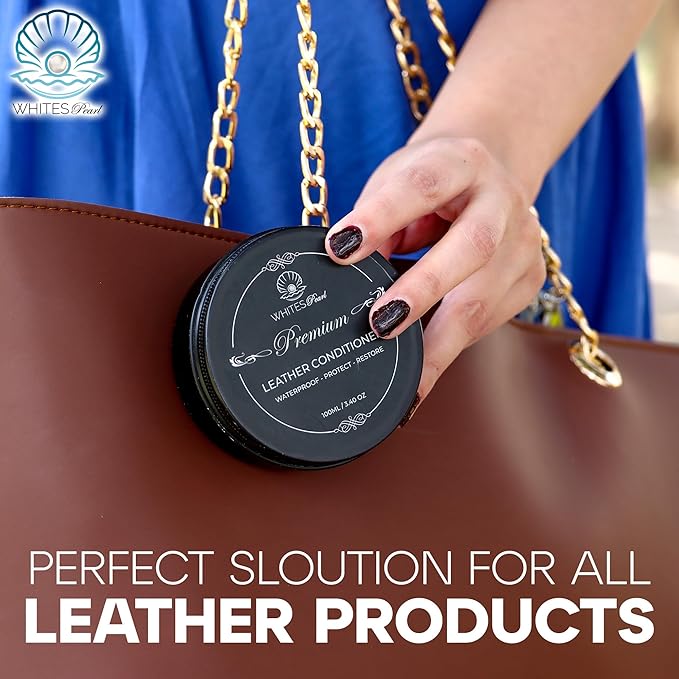 Premium Leather Conditioner for Leather Products – Leather Cleaner and Conditioner for Shoes,Bags,car Interior, Sofa,Purses,Boots,Belts, 3.40oz, Leather Balm