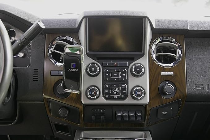 Course Motorsports Direct Fit Phone Mount - Ford F250/F350/F450/F550 (2014-2016) with Navigation - Left or Right - Wireless Charger Compatible with MagSafe - QI1