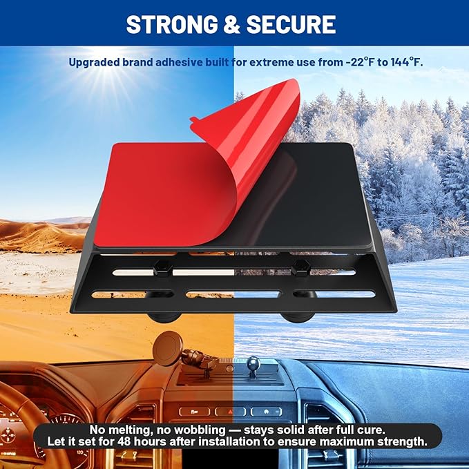 Surfcabin Magnetic Dash Phone Holder for F150, No Punching Required Phone Mount Compatible with 2015-2020 F150 2017-2022 F250 F350, Full Metal Cellphone Mounting Bracket for Most CellPhones