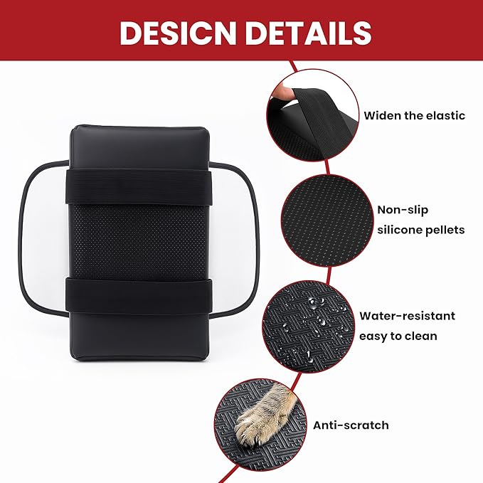 Car Armrest Center Console Cover with Cup Holder 2 Storage Box for Rear Seat Armrest Middle Console Cover 2.95 in Tall Relax Muscles Design, Ideal for Family Trips, Multi-Functional Center Console