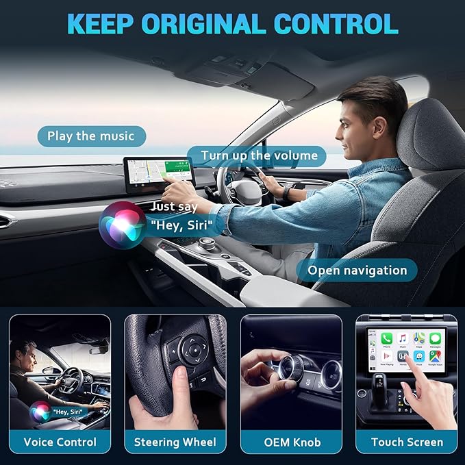 Wireless CarPlay Adapter for iPhone, 2026 Upgraded Mini Design & Plug and Play & 5s Auto Stable Connection Converts Wired Connections to Wireless Compatible for iPhone 6+ (iOS 10+) & 2016+ Car