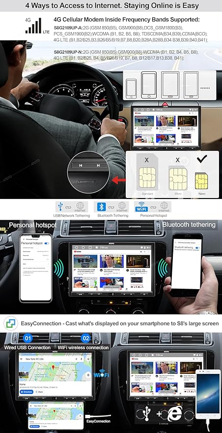 [10.1inch QLED Display] ATOTO S8 Ultra Plus Double Din Car Stereo, 6G+128G Android in-Dash Video Receiver, Wireless Carplay & Android Auto,Dual Bluetooth w/aptX HD, VSV&LRV,Built-in 4G, S8G2109UP