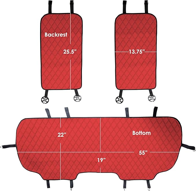 FH Group Car Seat Cover Cushion - Cars Trucks SUV, Neosupreme Car Seat Cushions, Waterproof Car Seat Cover Cushion, Universal Fit Car Seat protector Rear Set Red