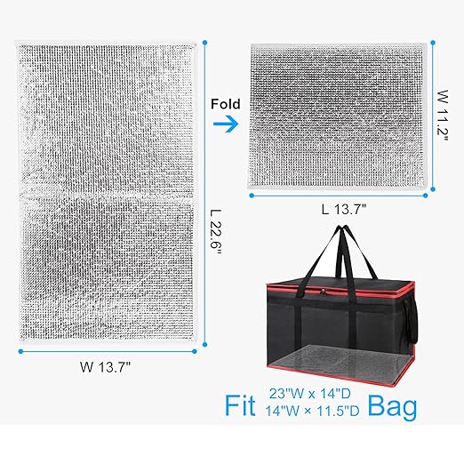 Bodaon Catering Bag with Removable Hard Bottom, XXX-Large Insulated Food/Pizza Delivery Bag for Delivery Drivers, Cooler/Hot Bags, Insulated Grocery Food Warmer Container Supplies (2Pk, Black + Red)
