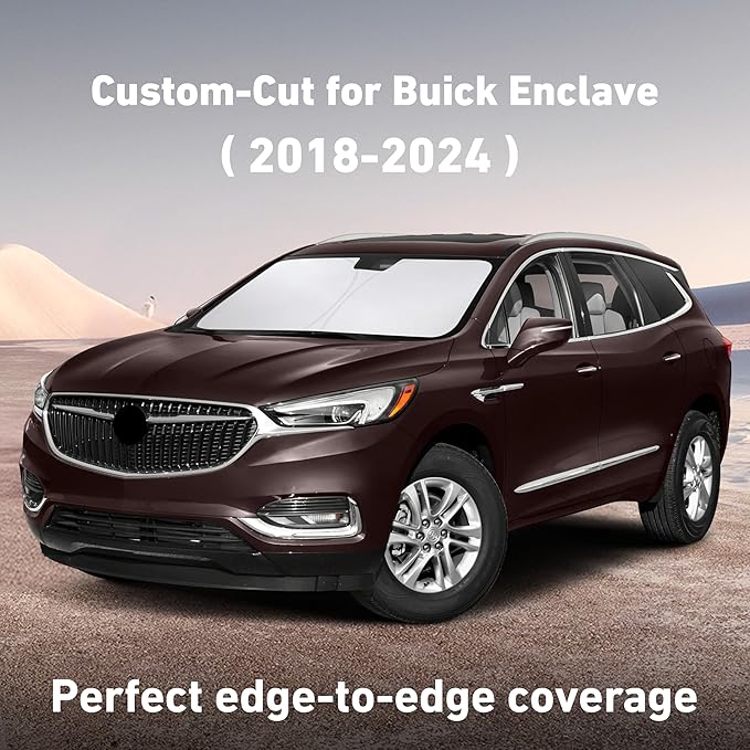 EcoNour Windshield Sunshade Compatible for Buick Enclave 2018-2022 2023 2024, Sun Visor for Front Windshield & Window Sun Shade Cover, UV Heat Blocker & Protector, Car Accessories