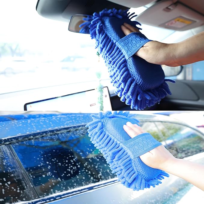 Car Detailing Kit-Car Wash Kit-Detailing Brush Set- Cleaning Kits with Windshield Cleaner and Wash Sponge--Car Interior Cleaning Kit-Car Cleaning Supplies for Windows, Dashboard, Air Vents (blue)