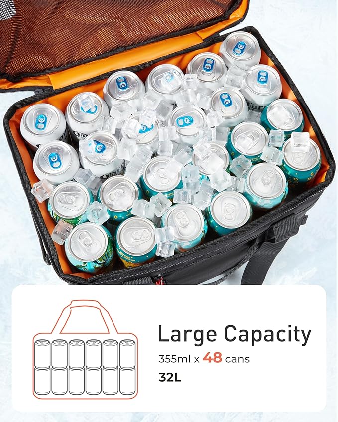 TOURIT Soft Sided Cooler Bag Insulated 48/60 Cans, Large Collapsible & Leakproof Ice Chest for Picnic, Beach, Camping, Travel