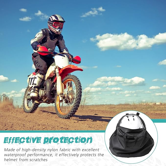 2 Pack Helmet Bag Nylon Durable Motorcycle Mx Helmet Storage Bag Medium, with Handle and Fleece Lining, Water-resistant, Zipper for Ski Snowmobile Dirt Bicycle Bike Storage Accessories