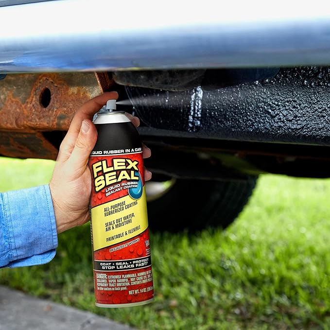 Flex Seal, 14 oz, Black, Stop Leaks Instantly, Waterproof Rubber Spray On Sealant Coating, Perfect for Gutters, Wood, RV, Campers, Roof Repair, Skylights, Windows, and More