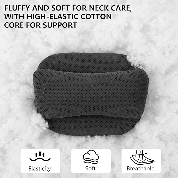 2 Pack Car Headrest Pillow for Neck Support, Softness Car Headrest Pillow for Driving with Adjustable Strap, Ergonomic Car Neck Support Pillow for Car Truck Sedan Home Office (Black)