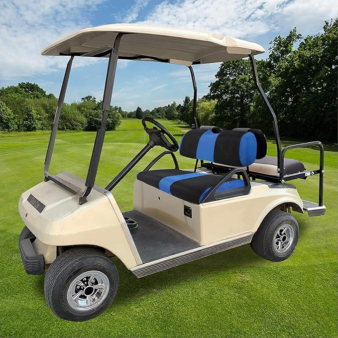 Golf Cart Seat Covers 2 Passenger, Golf Cart Front Seat Cover for EZGO TXT OEM Ordinary Seat Cushion, Washable Seat Cover Best for Summer
