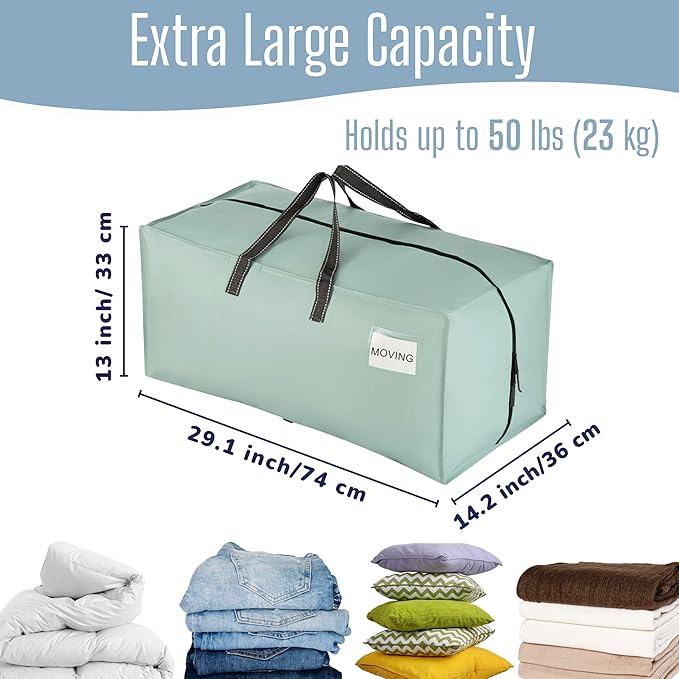 VENO 6 Pack Heavy Duty Moving Bags with Backpack Straps, Zippers & Handles, Extra Large Packing Bags for College Dorm Essentials, Moving Supplies Alternative to Cardboard Moving Boxes