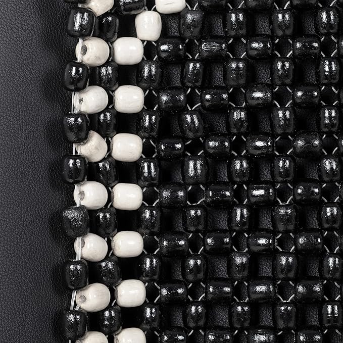 Road Comforts Wood Beaded Seat Cover Back Massage Cushion for Stress Free - Keeps Back from Getting Sweaty While Driving 1PC (Black)