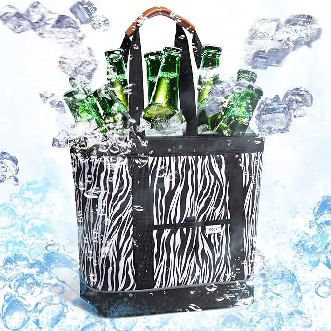 Insulated Cooler Bag Reusable Grocery Tote Bags Transport Large Lunch Box for Women