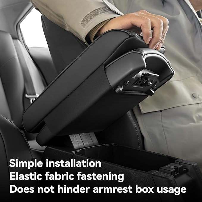 Corolla Center Console Cover/Pad Fit 2020-2023 2024 2025 2026,Faux Leather Toyota Corolla Armrest mat,Posture Improving Support Cushion,Protector Console,Waterproof, Wear-Resistant