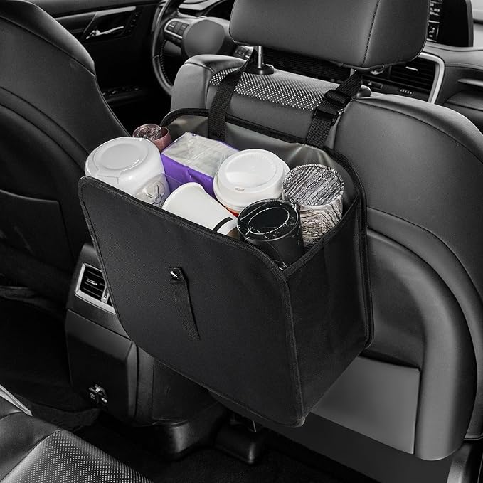 Amiss Foldable Trash Can, Collapsible Garbage Bag for Car, Hanging Waterproof Leakproof Storage Bag, Automotive Interior Accessories, Multifunctional (2 Gallon)