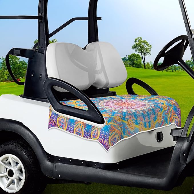ENYORSE Golf Cart Seat Covers - Ethnic Style Golf Cart Towel Blanket for 2/4 Seater, Soft & Breathable Microfiber, Keeps Seats Cool & Comfortable, 51”x31”, Fits EZGO/Yamaha/Club Car
