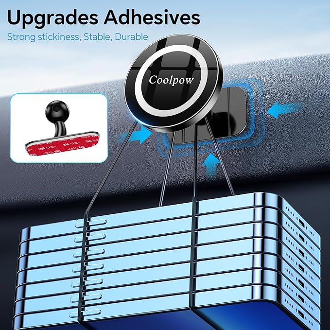 for iPhone MagSafe Car Mount Dashboard【Stronger Magnets】 Magnetic Phone Holder for Car Dash【Hands Free 】 Magsafe car Holder for Car Fit iPhone 15 14 13 12 Pro Max Plus Mini Mag Safe Case &Cell Phone