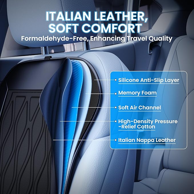 2025 Upgraded ICY Seat, Semiconductor Ventilated Cooling Car Seat Cover(Front Seat),12V-24V Cooling Car Seat Cushion with 3 Temp Modes,Universal Fit for SUV/Truck Accessories(Ice-Core Black)