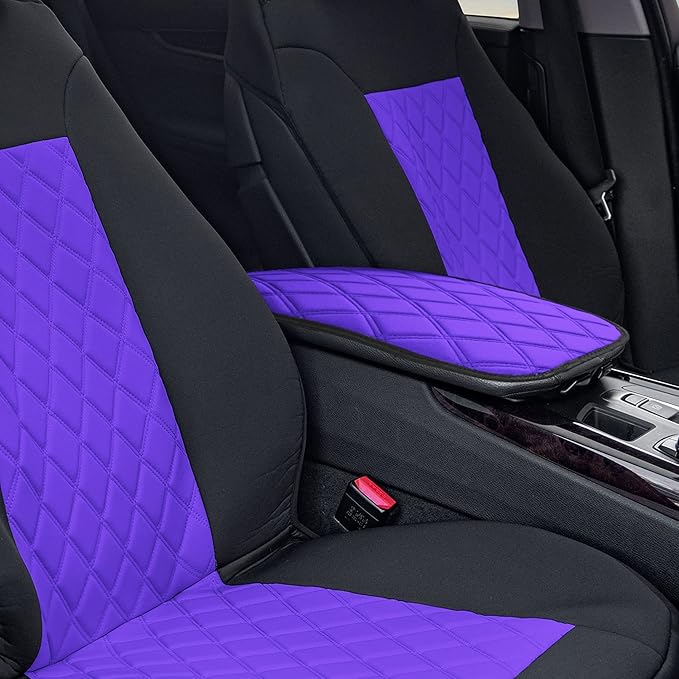 FH Group Neosupreme Purple Diamond Pattern Center Console Pad – Water-Resistant Armrest Cover Protector for Cars, SUVs & Trucks