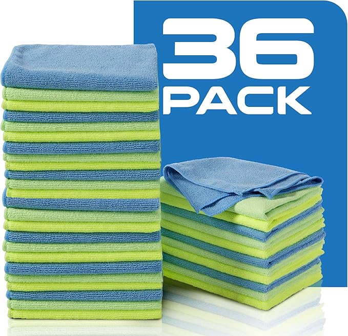 Zwipes Microfiber Cleaning Cloths (36 Pack) Assorted Color
