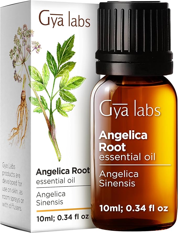 100% Pure Angelica Root Essential Oil - 0.34 Fl Oz - Angelica Root Oil for Hair, Skin, Diffuser, Aromatherapy & DIY Candle Making Scent